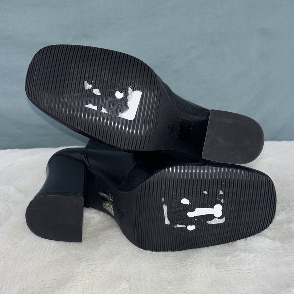 Nwot Stuart Weitzman Curveblock 100 Square Leathe… - image 5